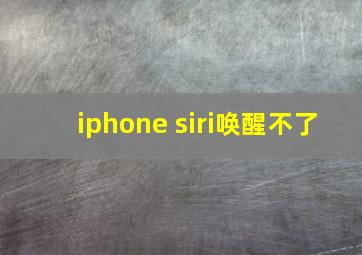 iphone siri唤醒不了